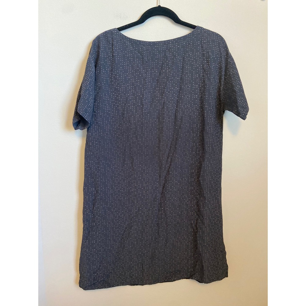 Eileen Fisher Gray Dot Print Shift Dress Size Small - Picture 7 of 8